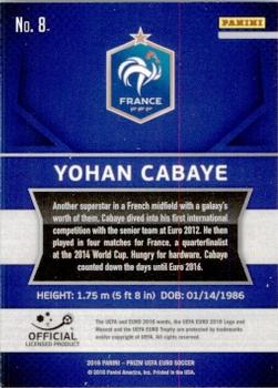 2016 Panini Prizm UEFA Euro #8 Yohan Cabaye Back