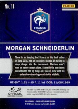 2016 Panini Prizm UEFA Euro #11 Morgan Schneiderlin Back
