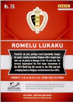 2016 Panini Prizm UEFA Euro #26 Romelu Lukaku Back