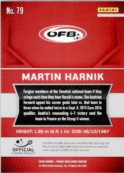 2016 Panini Prizm UEFA Euro #79 Martin Harnik Back