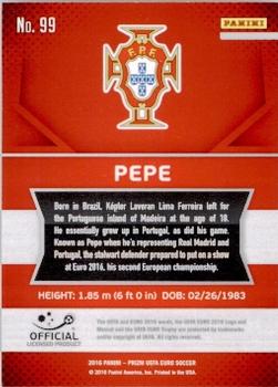 2016 Panini Prizm UEFA Euro #99 Pepe Back