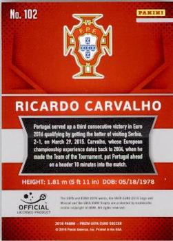 2016 Panini Prizm UEFA Euro #102 Ricardo Carvalho Back