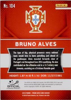 2016 Panini Prizm UEFA Euro #104 Bruno Alves Back