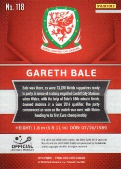 2016 Panini Prizm UEFA Euro #118 Gareth Bale Back