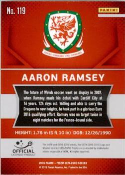 2016 Panini Prizm UEFA Euro #119 Aaron Ramsey Back