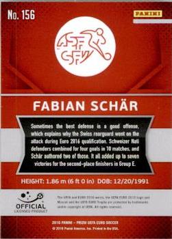 2016 Panini Prizm UEFA Euro #156 Fabian Schar Back