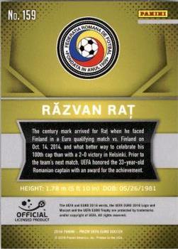 2016 Panini Prizm UEFA Euro #159 Razvan Rat Back