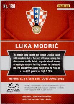 2016 Panini Prizm UEFA Euro #180 Luka Modric Back