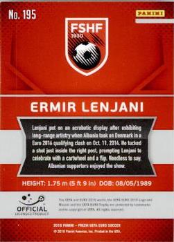 2016 Panini Prizm UEFA Euro #195 Ermir Lenjani Back