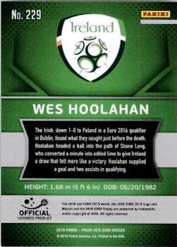 2016 Panini Prizm UEFA Euro #229 Wes Hoolahan Back