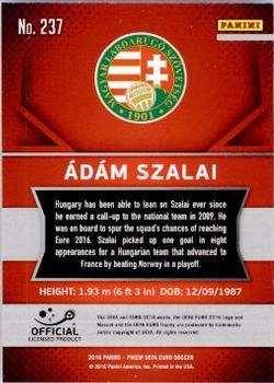 2016 Panini Prizm UEFA Euro #237 Adam Szalai Back