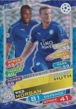 2016-17 Topps Match Attax UEFA Champions League #LEI18 Robert Huth / Wes Morgan Front