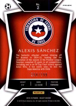 2015-16 Panini Select - Blue Prizm #2 Alexis Sanchez Back