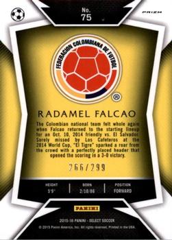2015-16 Panini Select - Blue Prizm #75 Radamel Falcao Back
