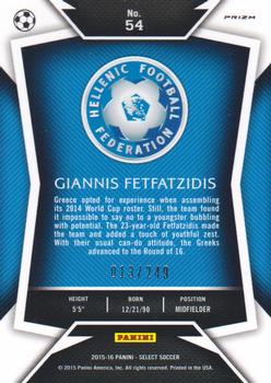 2015-16 Panini Select - Camo Prizm #54 Giannis Fetfatzidis Back