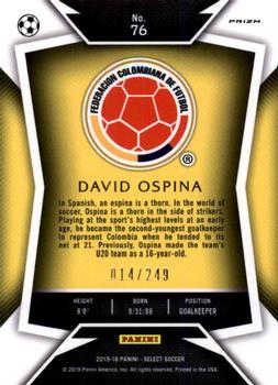 2015-16 Panini Select - Camo Prizm #76 David Ospina Back