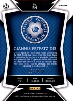 2015-16 Panini Select - Orange Prizm #54 Giannis Fetfatzidis Back