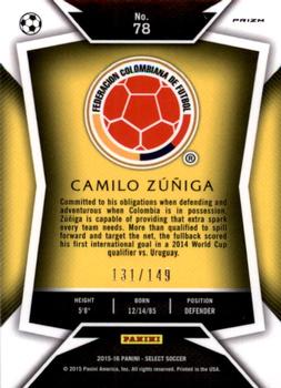 2015-16 Panini Select - Orange Prizm #78 Camilo Zuniga Back