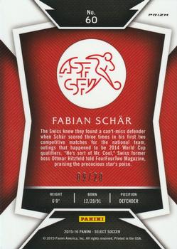 2015-16 Panini Select - Pink Prizm #60 Fabian Schar Back