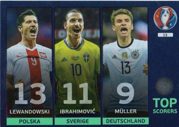 2016 Panini Adrenalyn XL UEFA Euro #13 Robert Lewandowski / Zlatan Ibrahimovic / Thomas Müller Front
