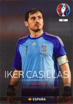 2016 Panini Adrenalyn XL UEFA Euro #17 Iker Casillas Front