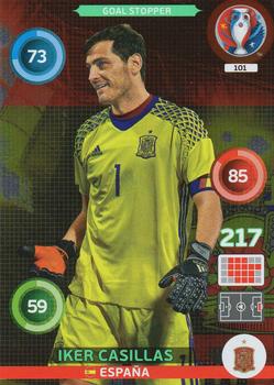 2016 Panini Adrenalyn XL UEFA Euro #101 Iker Casillas Front