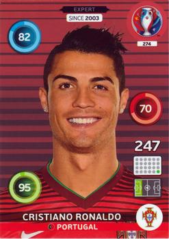 2016 Panini Adrenalyn XL UEFA Euro #274 Cristiano Ronaldo Front