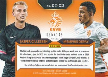 2015-16 Panini Select - Double Team Memorabilia Orange Prizm #DT-CD Jasper Cillessen / Memphis Depay Back