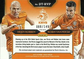 2015-16 Panini Select - Double Team Memorabilia Orange Prizm #DT-RVP Arjen Robben / Robin van Persie Back