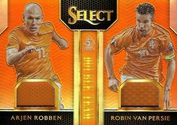 2015-16 Panini Select - Double Team Memorabilia Orange Prizm #DT-RVP Arjen Robben / Robin van Persie Front