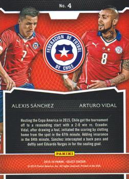 2015-16 Panini Select - Dynamic Duos #4 Alexis Sanchez / Arturo Vidal Back