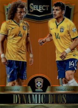 2015-16 Panini Select - Dynamic Duos Orange Prizm #DD-3 David Luiz / Thiago Silva Front