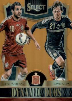 2015-16 Panini Select - Dynamic Duos Orange Prizm #DD-9 Cesc Fabregas / David Silva Front