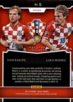 2015-16 Panini Select - Dynamic Duos Red Prizm #DD-5 Ivan Rakitic / Luka Modric Back