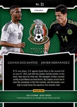 2015-16 Panini Select - Dynamic Duos Red Prizm #DD-11 Giovani Dos Santos / Javier Hernandez Back