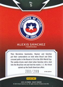 2015-16 Panini Select - Equalizers Blue Prizm #5 Alexis Sanchez Back