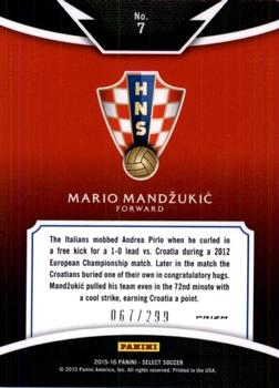 2015-16 Panini Select - Equalizers Blue Prizm #7 Mario Mandzukic Back