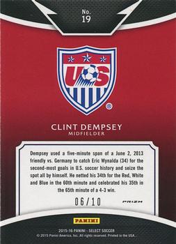 2015-16 Panini Select - Equalizers Gold Prizm #19 Clint Dempsey Back