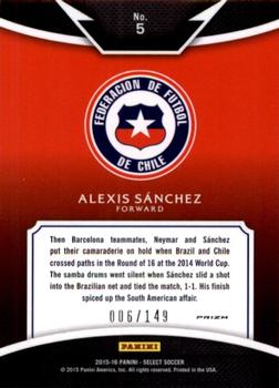 2015-16 Panini Select - Equalizers Orange Prizm #5 Alexis Sanchez Back