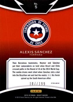 2015-16 Panini Select - Equalizers Red Prizm #5 Alexis Sanchez Back