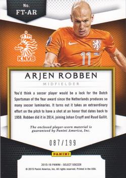 2015-16 Panini Select - First Team Swatches #FT-AR Arjen Robben Back