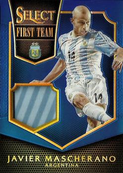 2015-16 Panini Select - First Team Swatches Blue Prizm #FT-JM Javier Mascherano Front