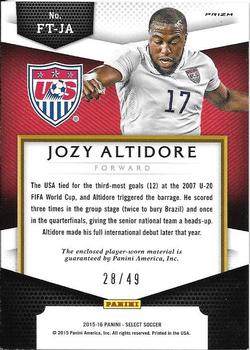 2015-16 Panini Select - First Team Swatches Red Prizm #FT-JA Jozy Altidore Back