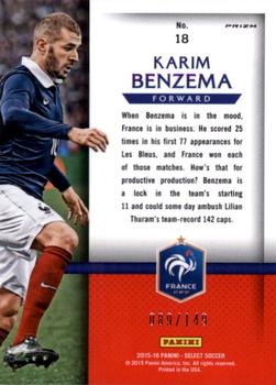 2015-16 Panini Select - National Pride Orange Prizm #18 Karim Benzema Back