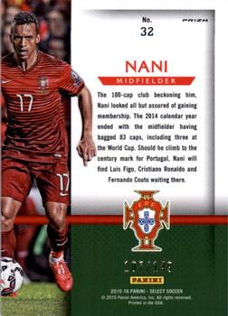2015-16 Panini Select - National Pride Orange Prizm #32 Nani Back