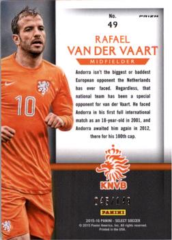 2015-16 Panini Select - National Pride Orange Prizm #49 Rafael van der Vaart Back