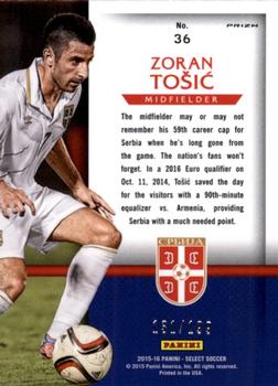 2015-16 Panini Select - National Pride Red Prizm #36 Zoran Tosic Back