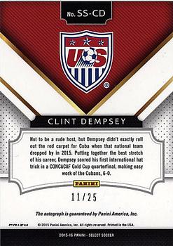 2015-16 Panini Select - Signatures Blue Prizm #SS-CD Clint Dempsey Back