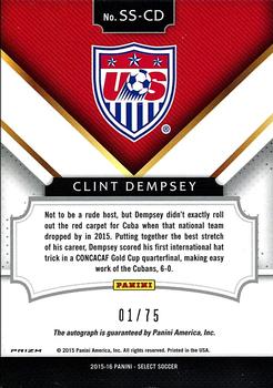 2015-16 Panini Select - Signatures Orange Prizm #SS-CD Clint Dempsey Back