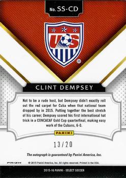 2015-16 Panini Select - Signatures Red Prizm #SS-CD Clint Dempsey Back